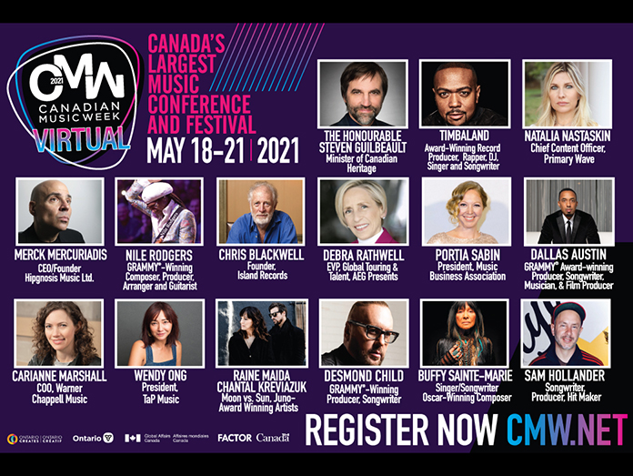 Initial speakers unveiled as Canadian Music Week goes virtual