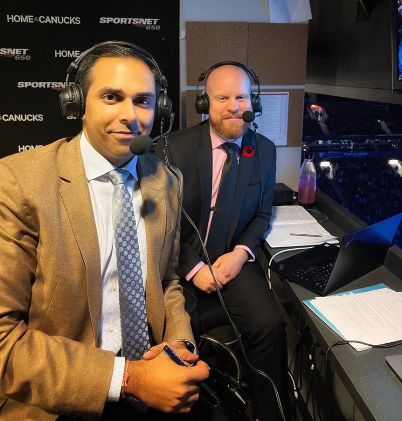 Vancouver Canucks radio broadcast team Randip Janda & Brendan Batchelor