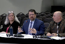 CAB - VP of Policy and Regulatory Affairs Tandy Yull | CAB = President Kevin Desjardins | Chair of CEO Radio Council Rod Schween, President of Pattison Media.