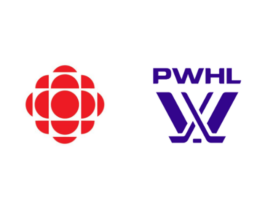 The CBC and PWHL logos