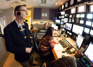 Dwight Ryan in the CHCH-TV control room
