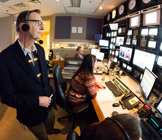 Dwight Ryan in the CHCH-TV control room