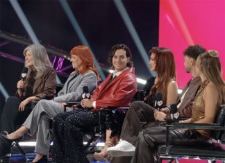 CBC/Radio-Canada executives Jennifer Dettman and Natasha Mercure, appearing alongside Canada's Eurovision Song Contest FInalists.